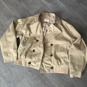 universal thread cropped trench jacket